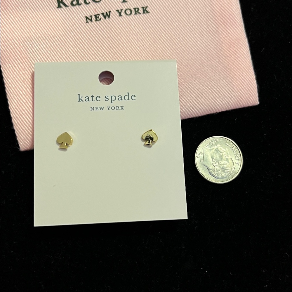Kate Spade Mini Signature Spade Studs In Gold - Picture 5 of 6